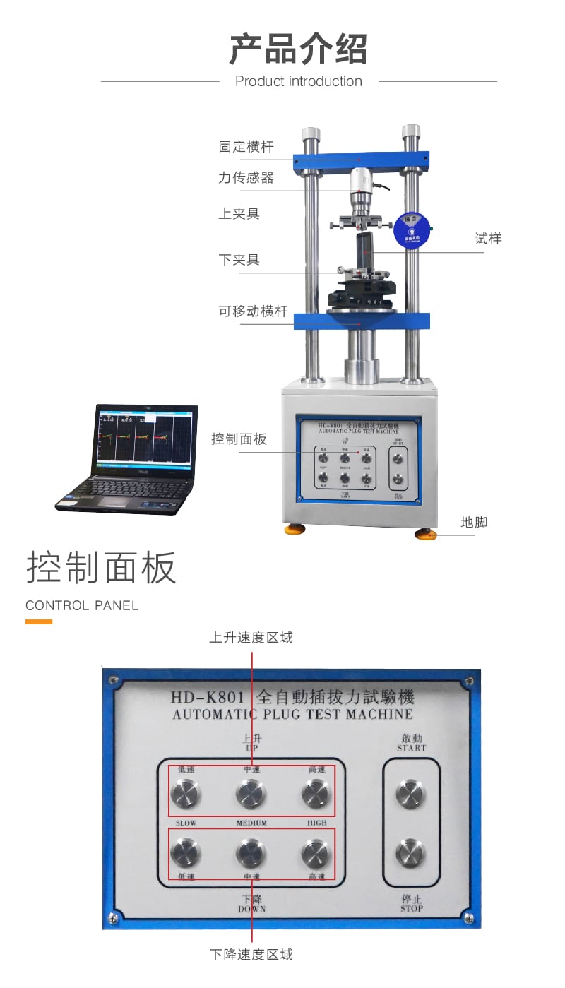 HD-K801 全自動插拔力試驗機 (2) HD-K801 全自動插拔力試驗機 (2)